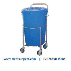 Solid Linen Trolley With Canvas Bag - MP 554